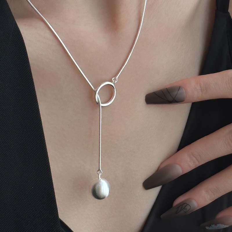 Women's Long Ball Pendant Necklace - Fashion Sweater Chain for Fall & Winter