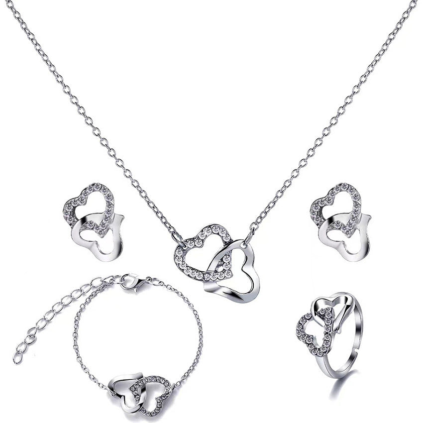 5PCS Butterfly Jewelry Set for Women | Necklace, Earrings, Ring & Bracelet | Bridal Wedding Gift