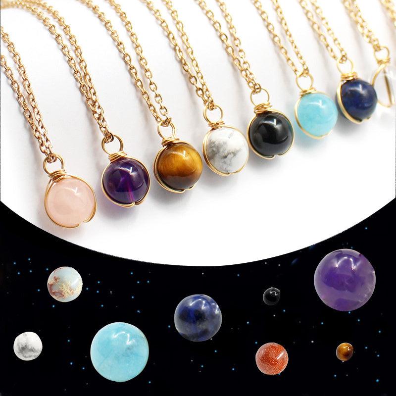 Women's Red Agate Crystal Pendant Necklace - Winding Glass Ball Jewelry Gift