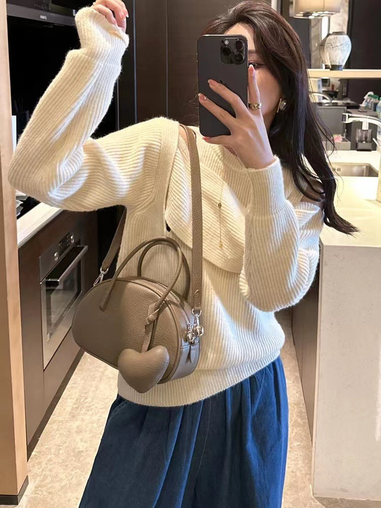 2025 Luxury Heart Crossbody Bag for Women | Designer Solid Shoulder Handbag Purse