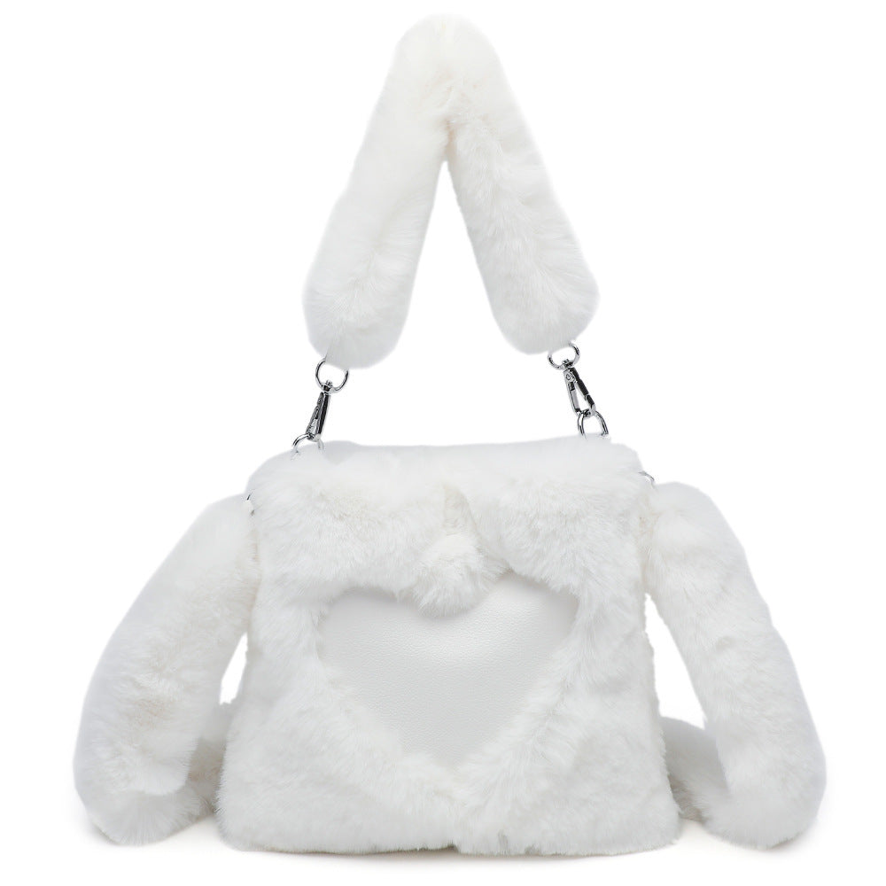 Women's Fluffy Shoulder Bag - Plush Top-Handle Tote, Winter Fashion Handbag for Girls & Women