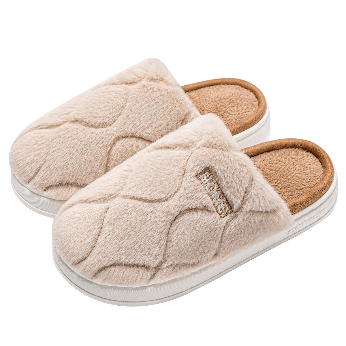 Plush Slippers Winter For Women Indoor Floor Bedroom