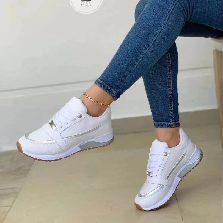 Casual Lace-up Flat Shoes Walking Sneakers