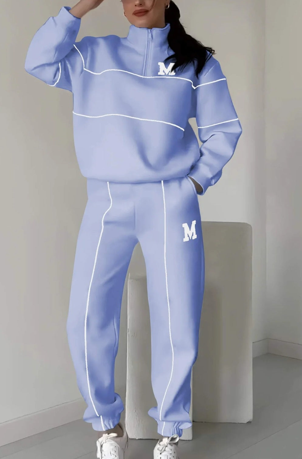 TWO Piece Outfits Lounge Hoodless Pullover with pockets