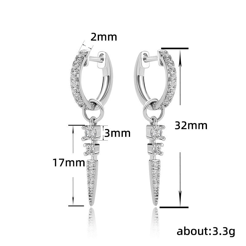 Cross Long Personalized Minority Earrings For Couple