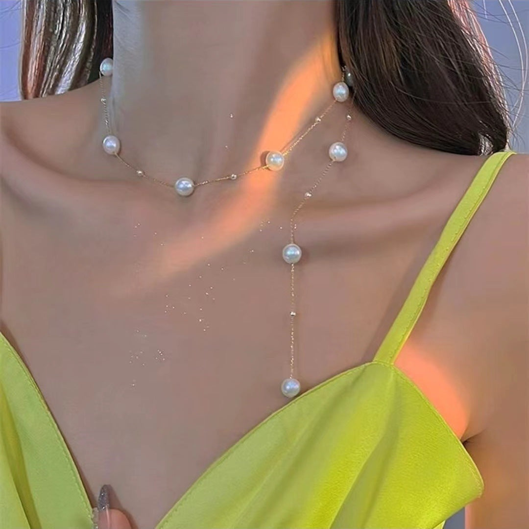 Women's Trendy Pearl Choker Necklace - Starry Design, 2025 Fashion Jewelry Gift
