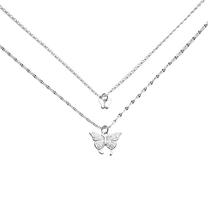 Double Butterfly Pendant Necklace | Gold Plated Butterfly Jewelry for Women | Engagement & Anniversary Gift