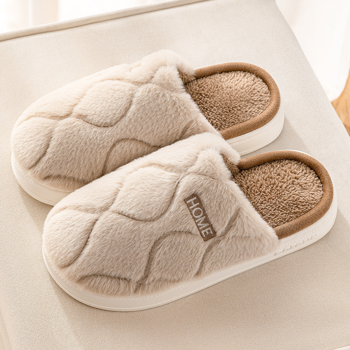 Plush Slippers Winter For Women Indoor Floor Bedroom